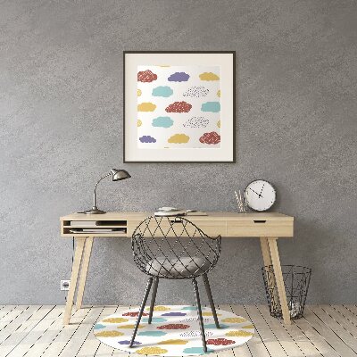 Office chair mat colorful clouds