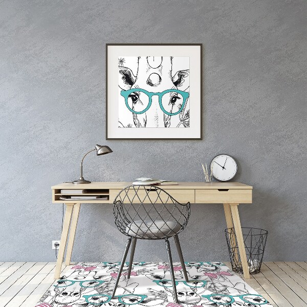 Office chair floor protector Hipster giraffe