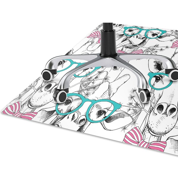 Office chair floor protector Hipster giraffe