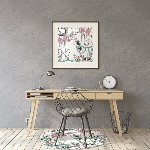 Office chair floor protector Hipster giraffe