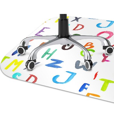 Office chair mat colorful letters