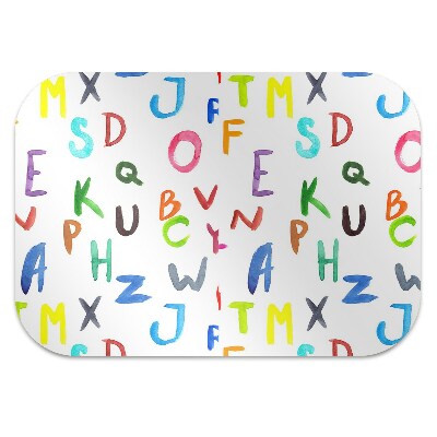 Office chair mat colorful letters