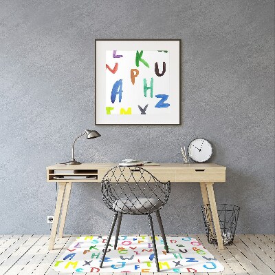 Office chair mat colorful letters