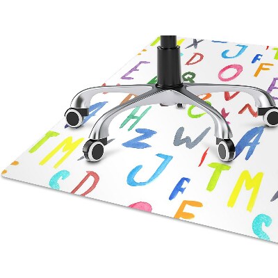 Office chair mat colorful letters