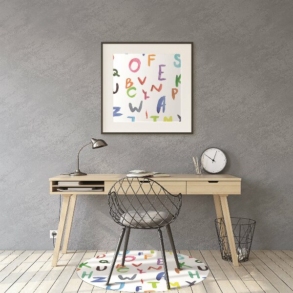 Office chair mat colorful letters