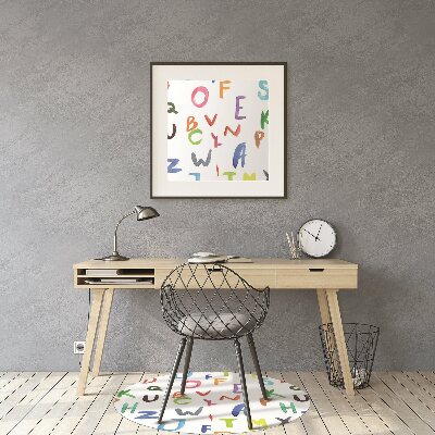 Office chair mat colorful letters