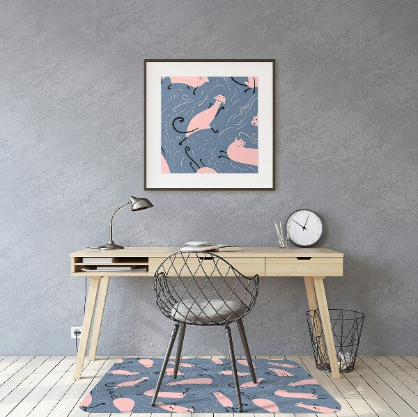 Chair mat floor panels protector Cats cartoon