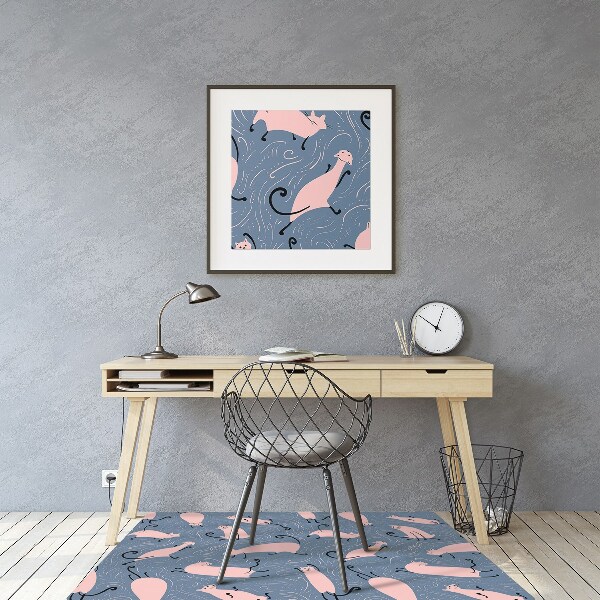 Chair mat floor panels protector Cats cartoon