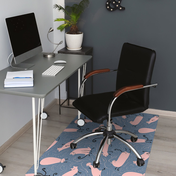 Chair mat floor panels protector Cats cartoon