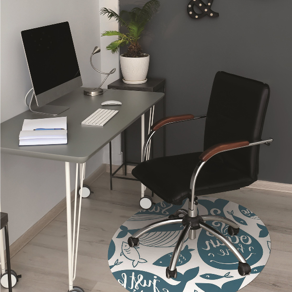 Office chair floor protector whales