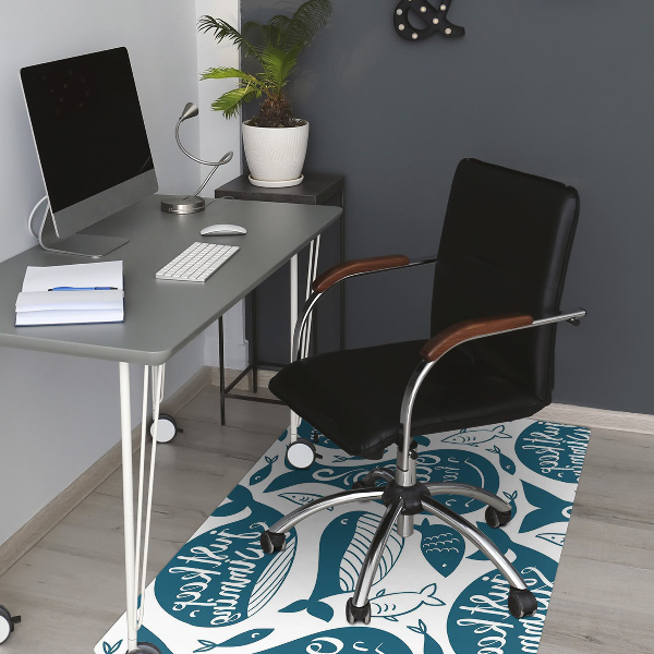 Office chair floor protector whales