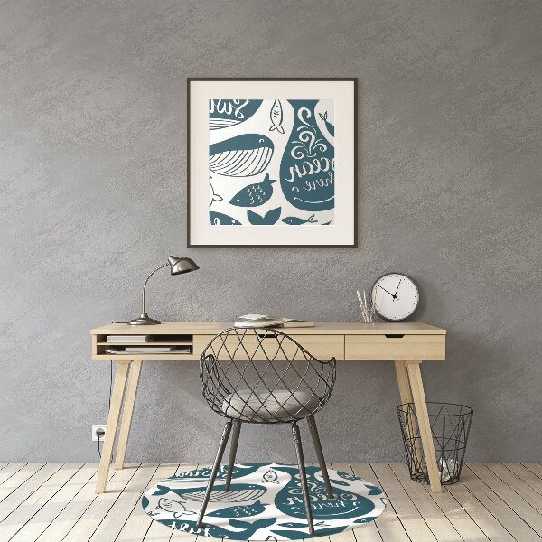 Office chair floor protector whales
