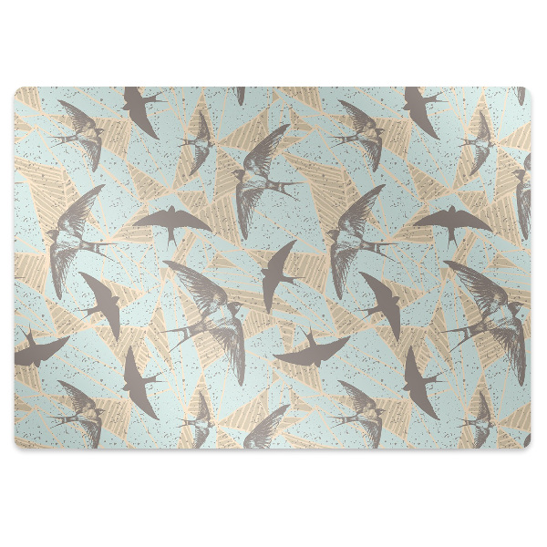 Office chair mat flying swallows