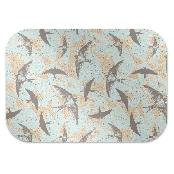 Office chair mat flying swallows
