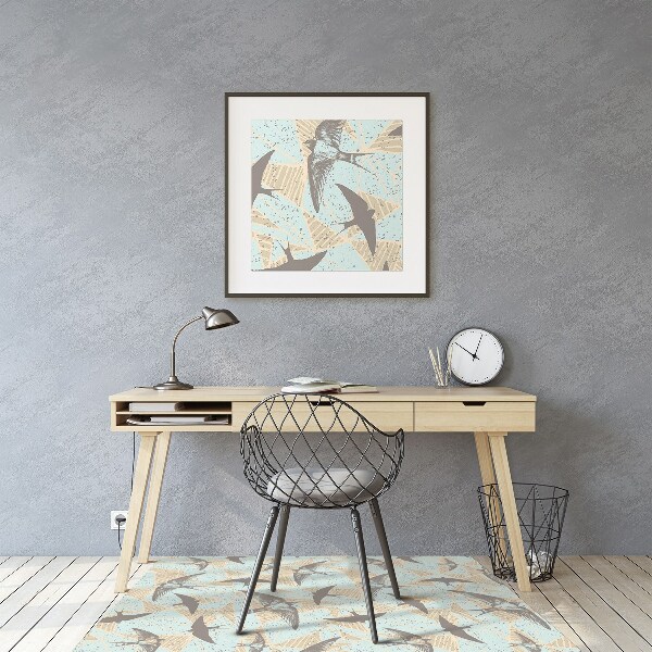 Office chair mat flying swallows