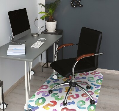 Chair mat floor panels protector colorful letters