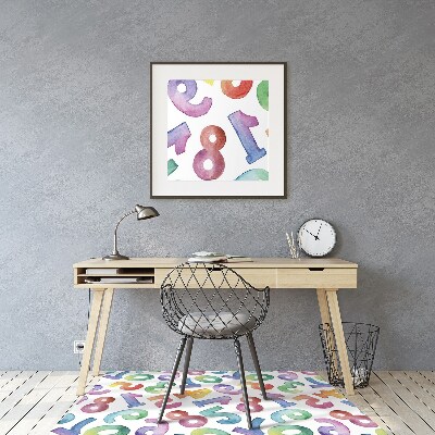 Chair mat floor panels protector colorful letters