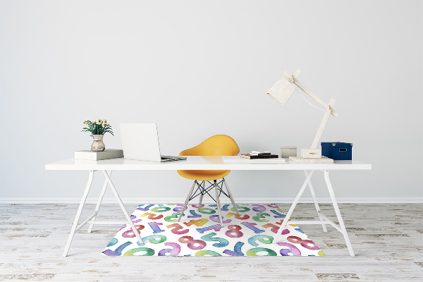Chair mat floor panels protector colorful letters