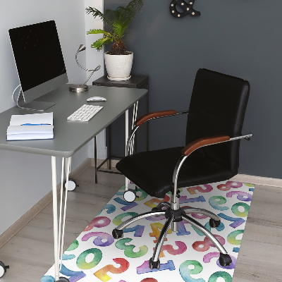 Chair mat floor panels protector colorful letters