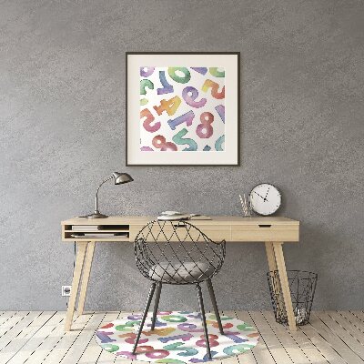 Chair mat floor panels protector colorful letters