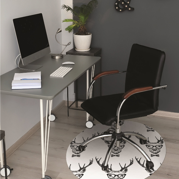 Desk chair mat deer drawing