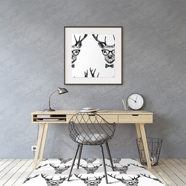 Desk chair mat deer drawing
