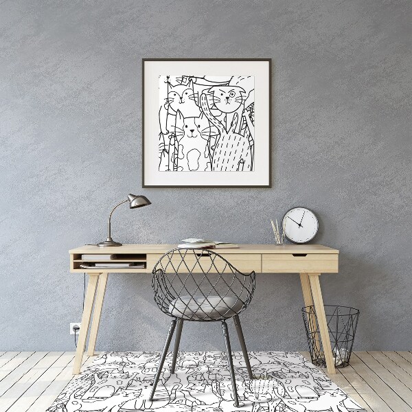 Chair mat Cats in the style of Doodle