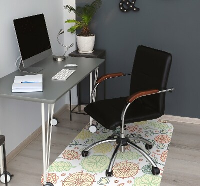 Office chair floor protector Flowers and Hearts