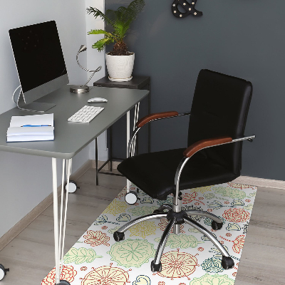 Office chair floor protector Flowers and Hearts