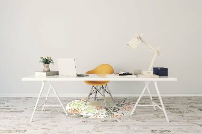 Office chair floor protector Flowers and Hearts