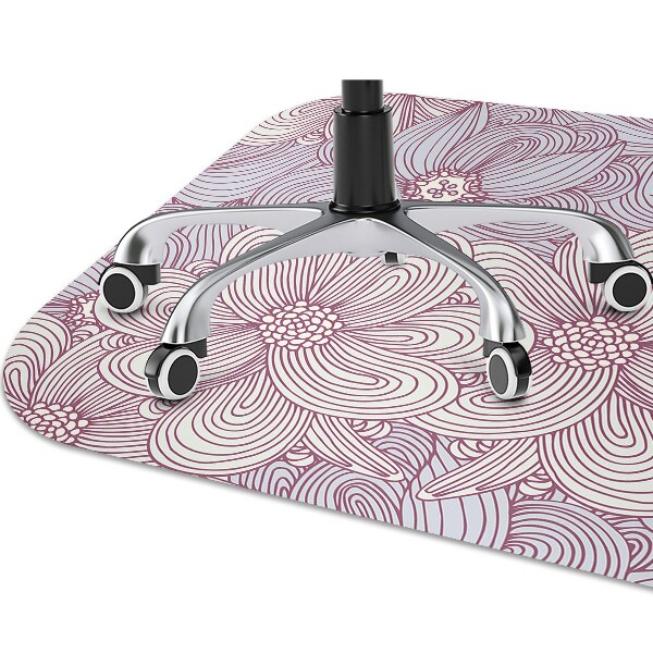 Desk chair mat flowers Doodle