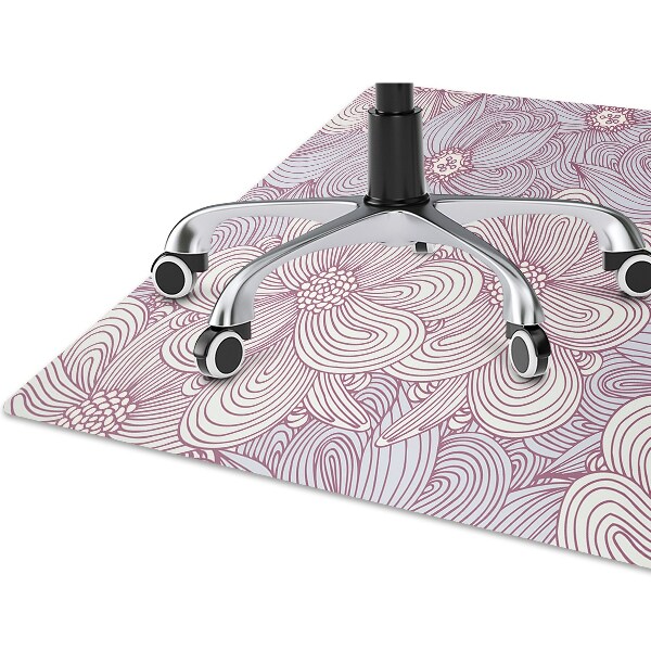 Desk chair mat flowers Doodle