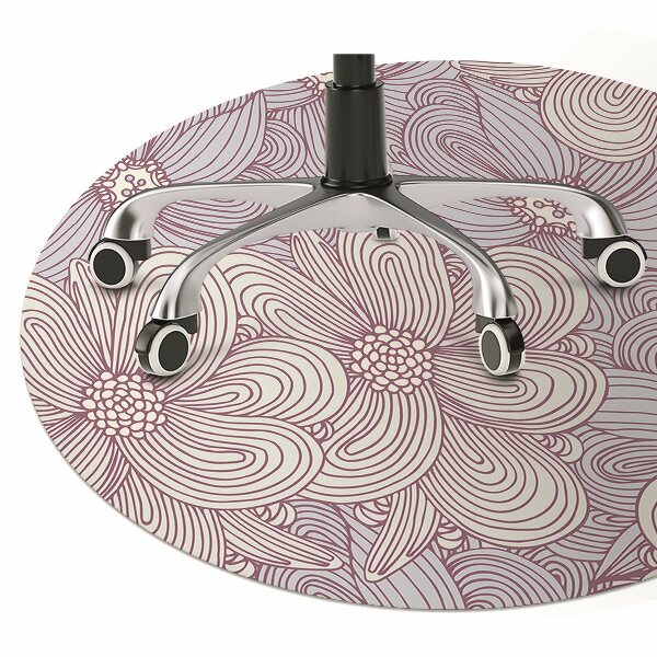 Desk chair mat flowers Doodle