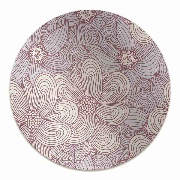Desk chair mat flowers Doodle