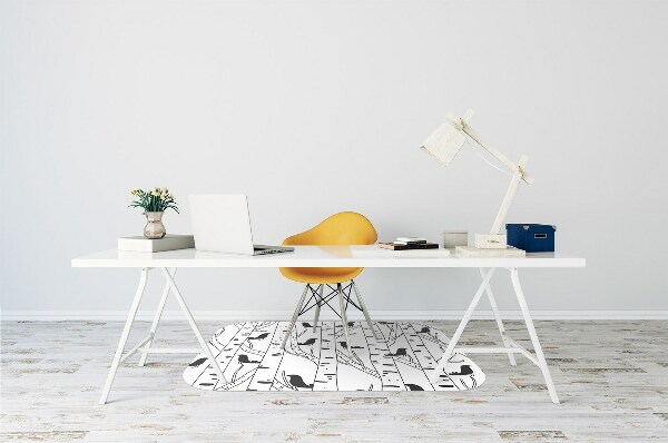 Office chair floor protector Birds and trees