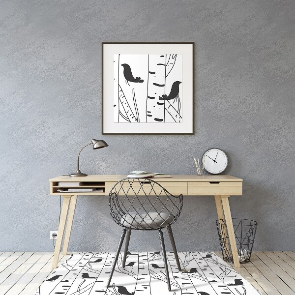 Office chair floor protector Birds and trees