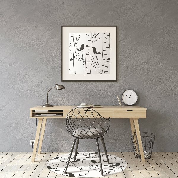 Office chair floor protector Birds and trees