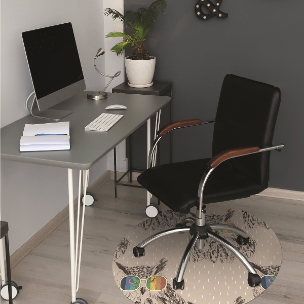 Chair mat floor panels protector Owls glasses