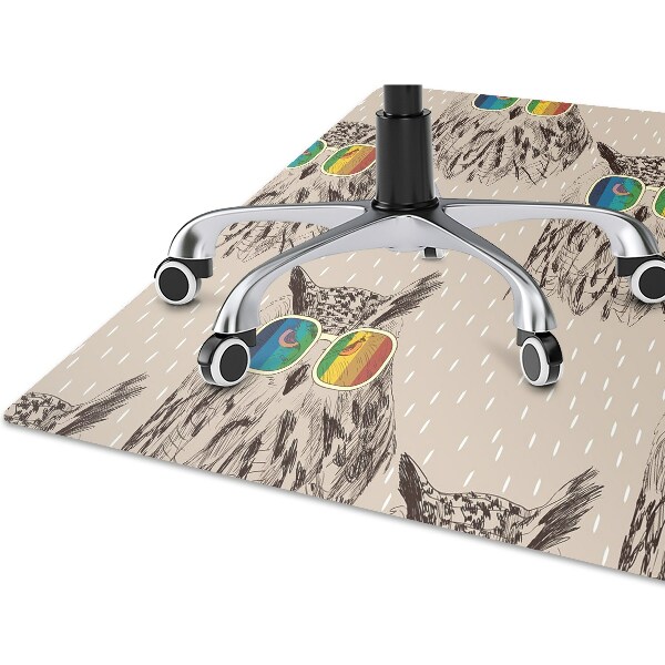 Chair mat floor panels protector Owls glasses