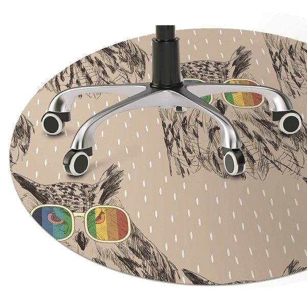 Chair mat floor panels protector Owls glasses
