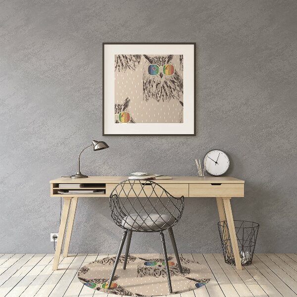 Chair mat floor panels protector Owls glasses