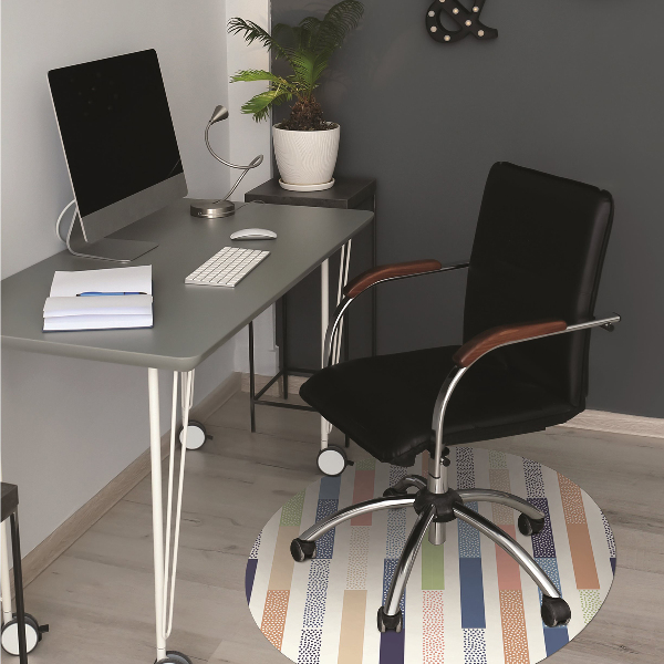 Office chair floor protector colorful stripes