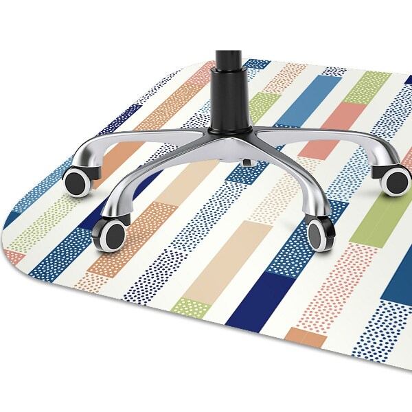 Office chair floor protector colorful stripes