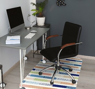 Office chair floor protector colorful stripes
