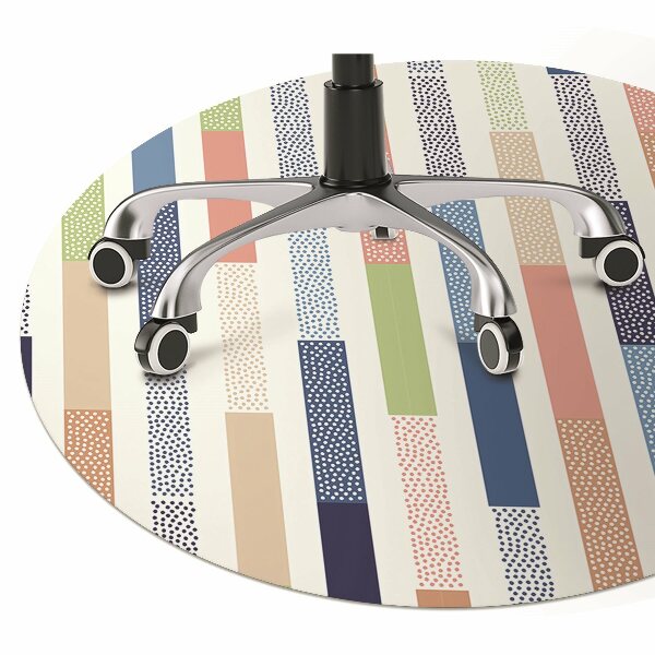 Office chair floor protector colorful stripes