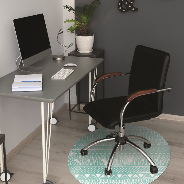 Chair mat geometric turquoise