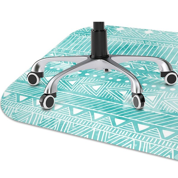 Chair mat geometric turquoise