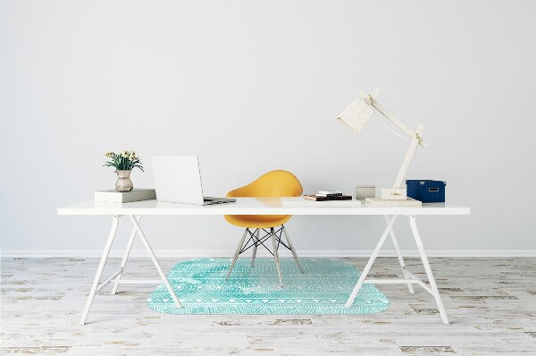 Chair mat geometric turquoise