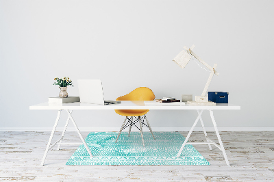 Chair mat geometric turquoise