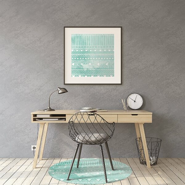 Chair mat geometric turquoise